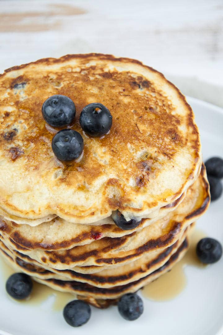 Fluffy Vegan Blueberry Pancakes - Elephantastic Vegan